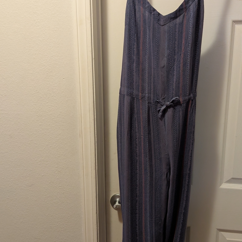 Adam Levine Collection Striped Jumpsuit - Blue and Pink